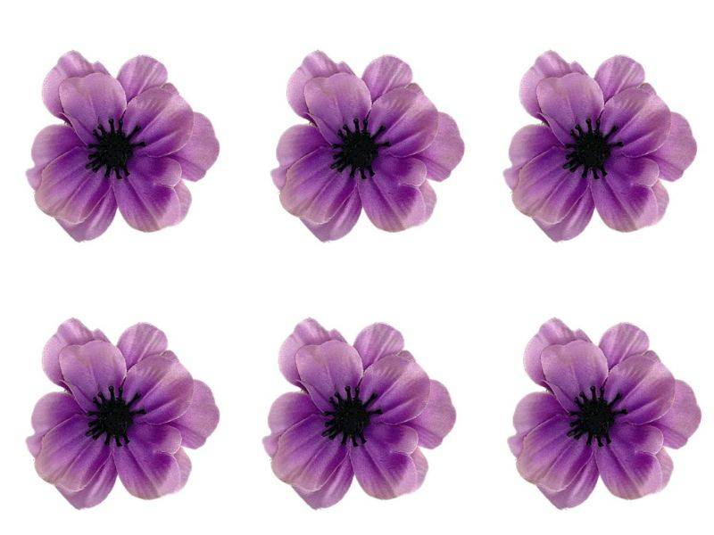 Anemon główka 6 cm fiolet 6 sztuk