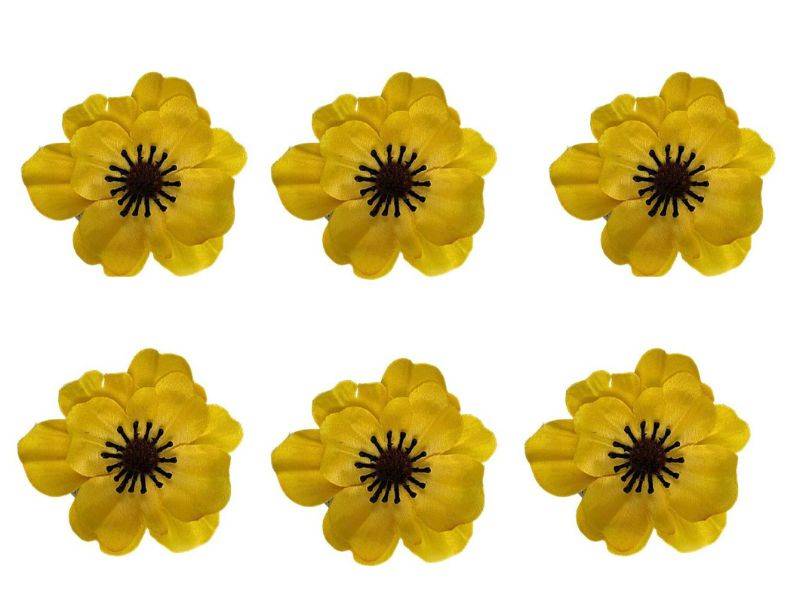 Anemon główka 6 cm żółty 6 sztuk