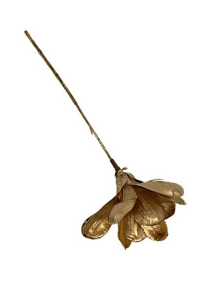 Magnolia gałązka 39 cm złota