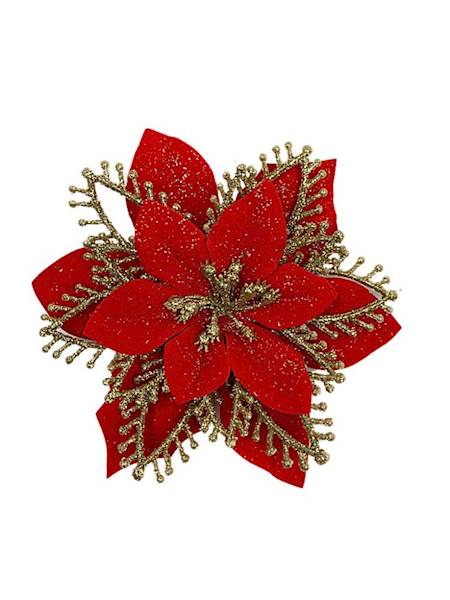 Gwiazda betlejemska główka 15 cm czerwono złota