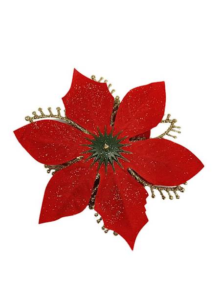Gwiazda betlejemska główka 15 cm czerwono złota