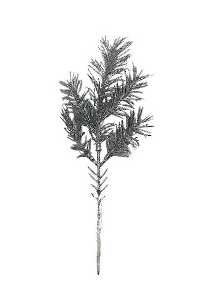 Jodła gałązka 26 cm srebrna