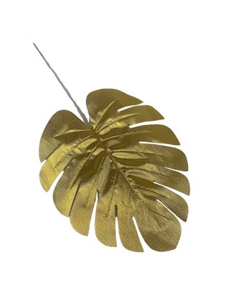 Monstera liść 30 cm złoty