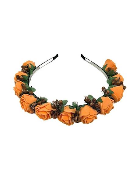 Opaska z piankowymi różyczkami - pomarańczowa