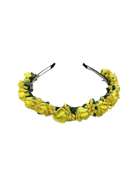 Opaska z piankowymi różyczkami - żółta