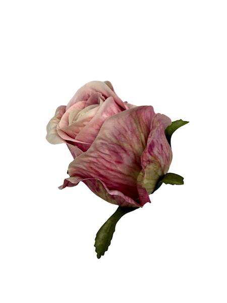 Róża główka 6 cm różowa z kremowym środkiem