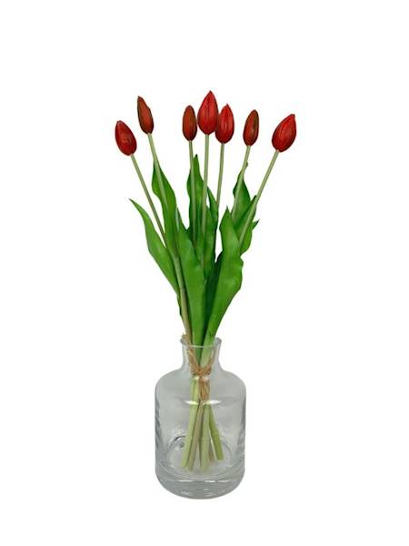 Tulipan silikonowy wiązka 45 cm czerwony