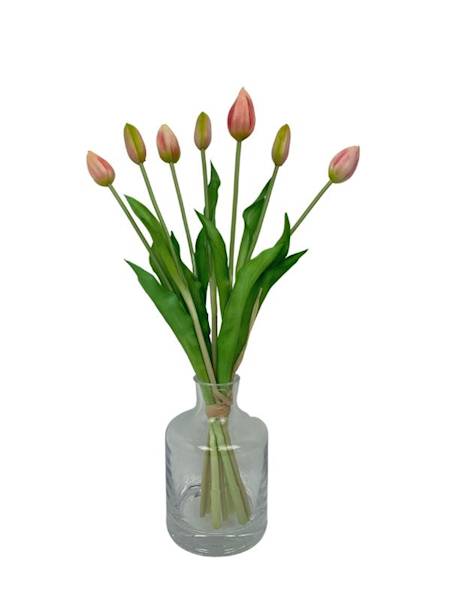 Tulipan silikonowy wiązka 45 cm jasno różowy