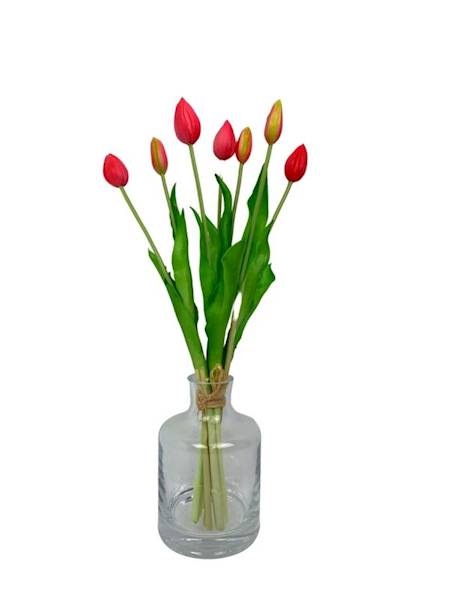 Tulipan silikonowy wiązka 45 cm różowy