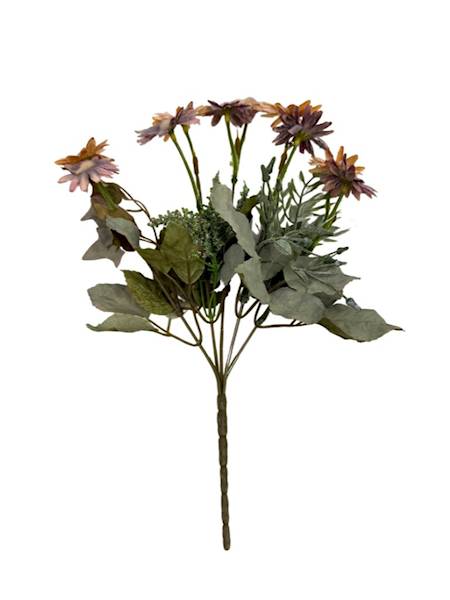 Bukiet margaretki 32 cm brąz i pomarańcz