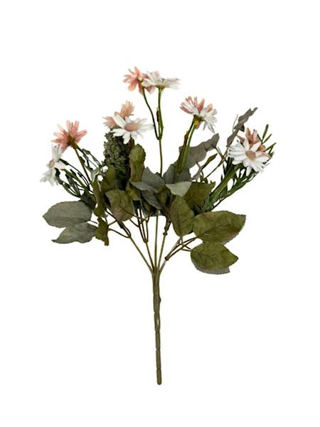 Bukiet margaretki 32 cm kremowy i pudrowy róż