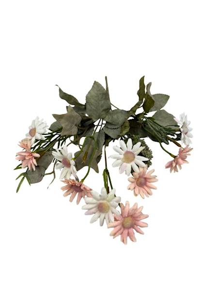 Bukiet margaretki 32 cm kremowy i pudrowy róż