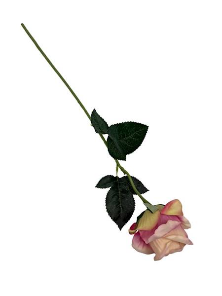 Róża gałązka 50 cm ciemny kremowy i brudny róż