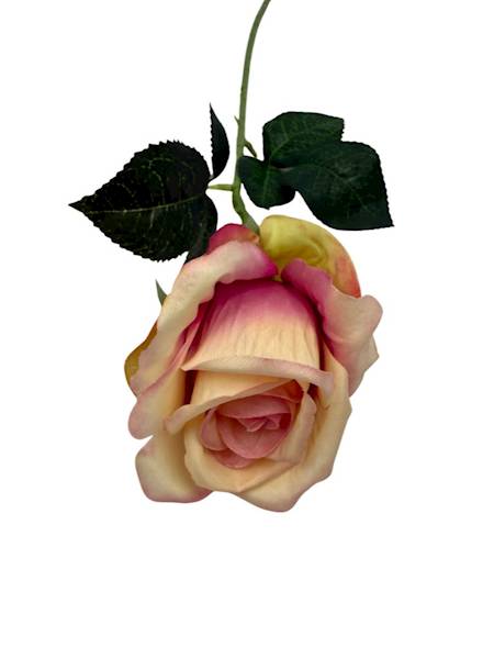 Róża gałązka 50 cm ciemny kremowy i brudny róż