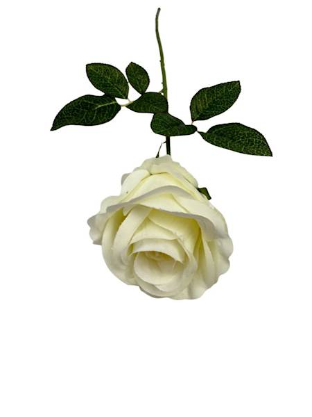 Róża gałązka 60 cm biała śmietankowa