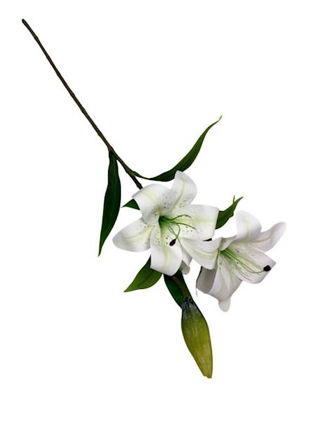 Lilia silikonowa gałązka 76 cm biała