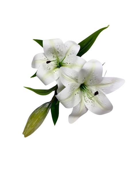 Lilia silikonowa gałązka 76 cm biała