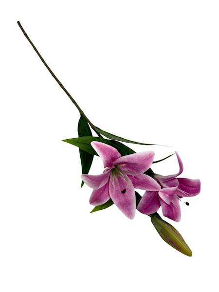 Lilia silikonowa gałązka 76 cm różowa