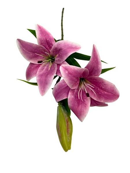 Lilia silikonowa gałązka 76 cm różowa