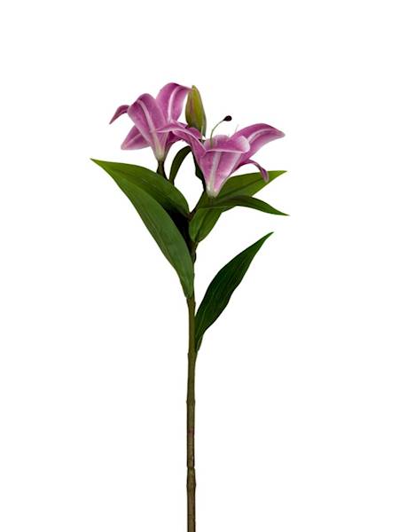 Lilia silikonowa gałązka 76 cm różowa