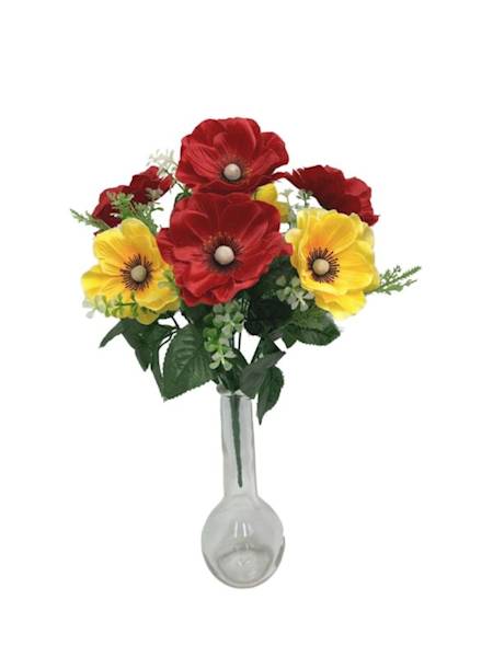 Anemon bukiet 29 cm żółto czerwony