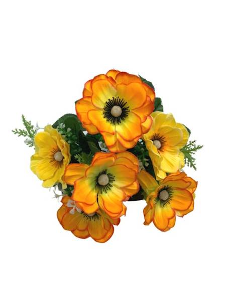 Anemon bukiet 29 cm żółto pomarańczowy