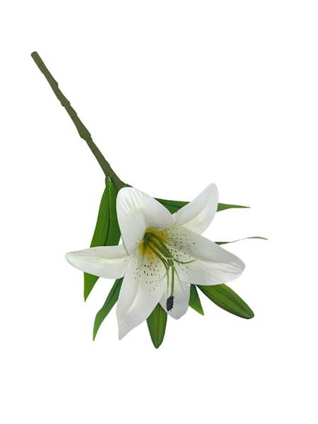 Lilia silikonowa gałązka 35 cm biała