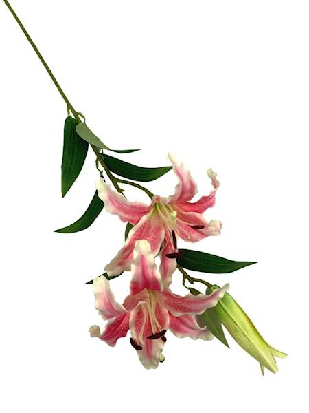 Lilia gałązka 96 cm różowa