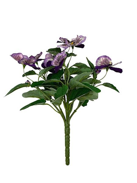 Bukiet bratek 30 cm fiolet i kremowy