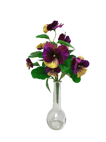 Bukiet bratek 30 cm purpurowo żółty