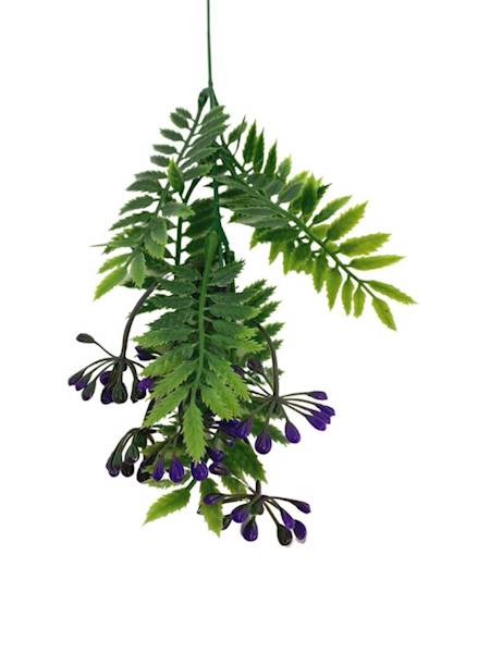 Dodatek gałązka z kulkami 52 cm fioletowa