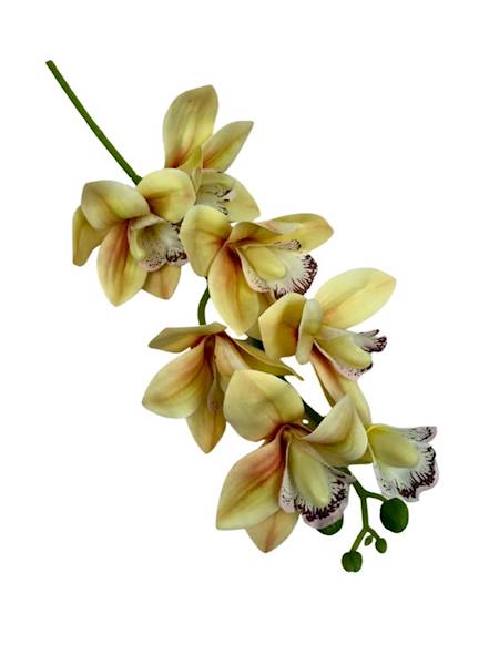 Storczyk silikonowy gałązka 31 cm żółty