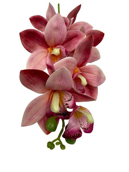 Storczyk silikonowy gałązka 31 cm brudny róż