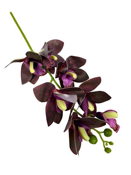 Storczyk silikonowy gałązka 31 cm ciemny fiolet