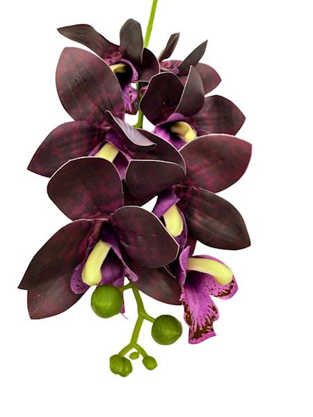 Storczyk silikonowy gałązka 31 cm ciemny fiolet