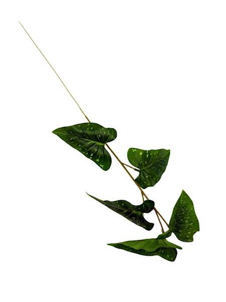 Liście silikonowe gałązka 62 cm zielone nakrapiane