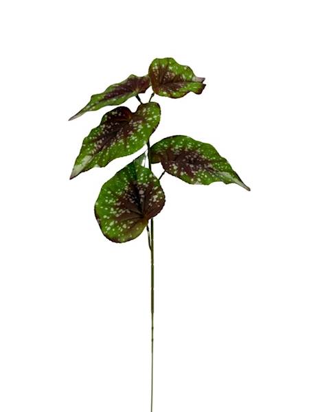 Liście silikonowe gałązka 62 cm zielone z brązem