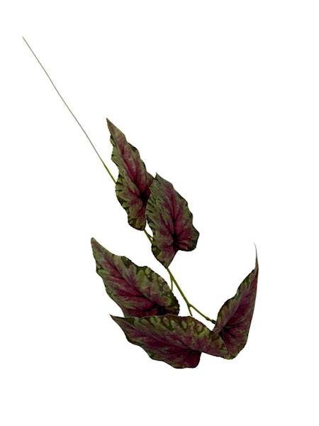 Liście silikonowe gałązka 62 cm zielone z różem