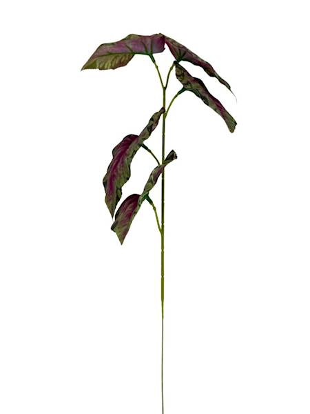 Liście silikonowe gałązka 62 cm zielone z różem