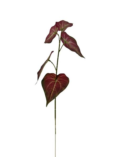 Liście silikonowe gałązka 62 cm czerwone