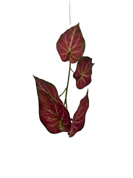 Liście silikonowe gałązka 62 cm czerwone