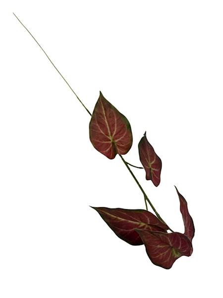 Liście silikonowe gałązka 62 cm czerwone