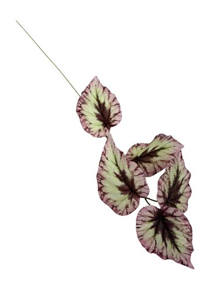 Liście silikonowe gałązka 62 cm róż brąz krem