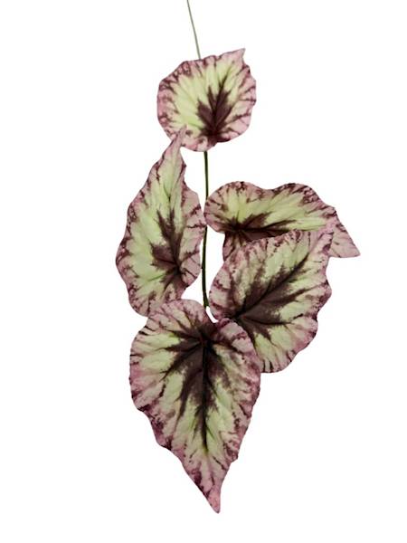 Liście silikonowe gałązka 62 cm róż brąz krem