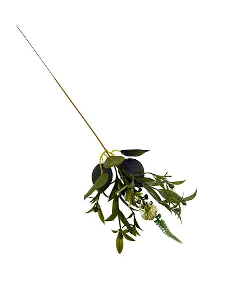 Dodatek gałązka 47 cm biało zielony