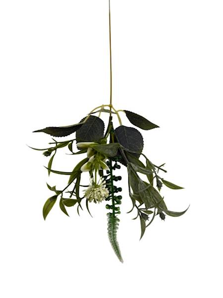 Dodatek gałązka 47 cm biało zielony