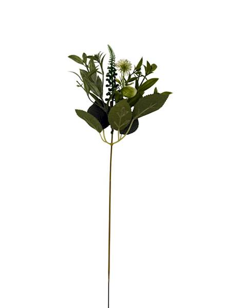 Dodatek gałązka 47 cm biało zielony