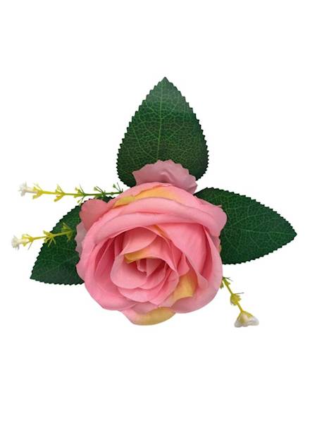 Róża główka z dodatkiem 11 cm różowa