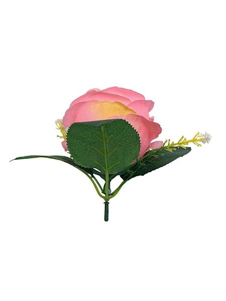 Róża główka z dodatkiem 11 cm różowa