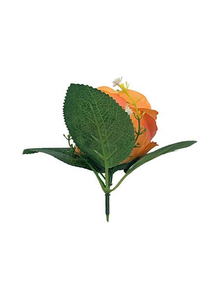 Róża główka z dodatkiem 11 cm pomarańczowa